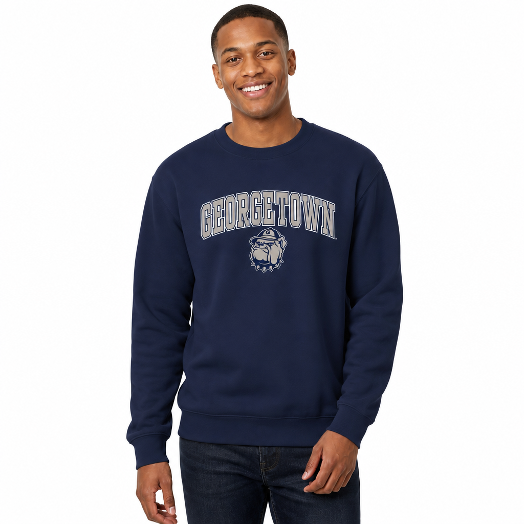 Georgetown Hoyas Adult Arch & Logo Soft Style Gameday Crewneck Sweatshirt - Navy