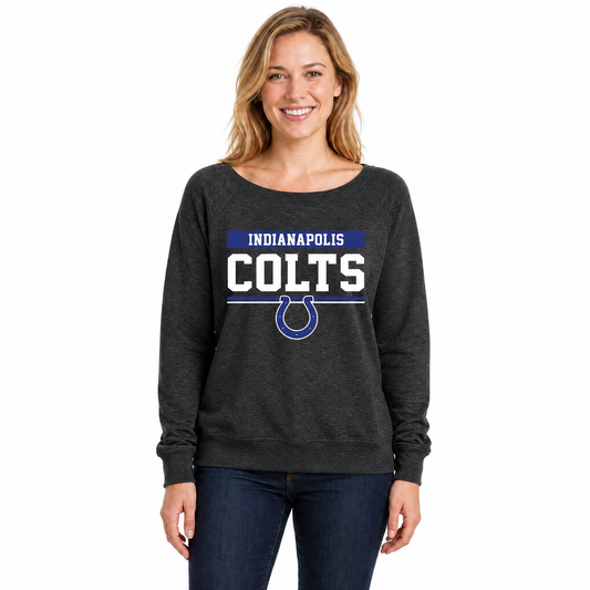Indianapolis Colts  NFL Women's French Terry Crewneck Sweatshirt - Charcoal