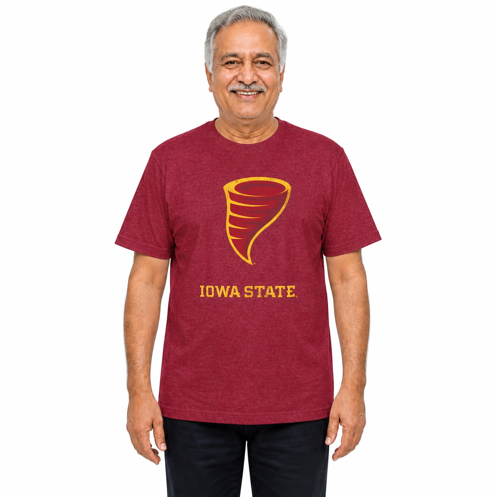 Iowa State Cyclones Heathered Logo T-Shirt - Cardinal Heather