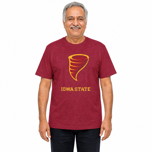 Iowa State Cyclones Heathered Logo T-Shirt - Cardinal Heather