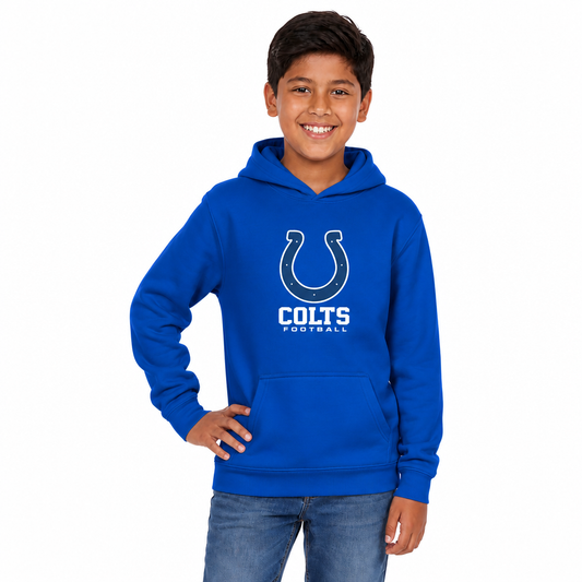 Indianapolis Colts NFL Youth Large Logo Fleece Hoodie Boys Girls - Royal