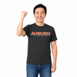 Auburn Tigers NCAA Cotton Blend Charcoal T-Shirt Men Women - Charcoal