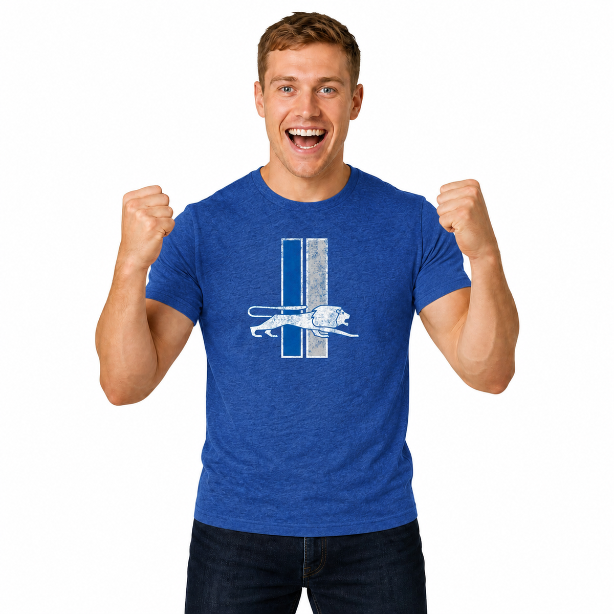Detroit Lions NFL Throwback Tee - Royal