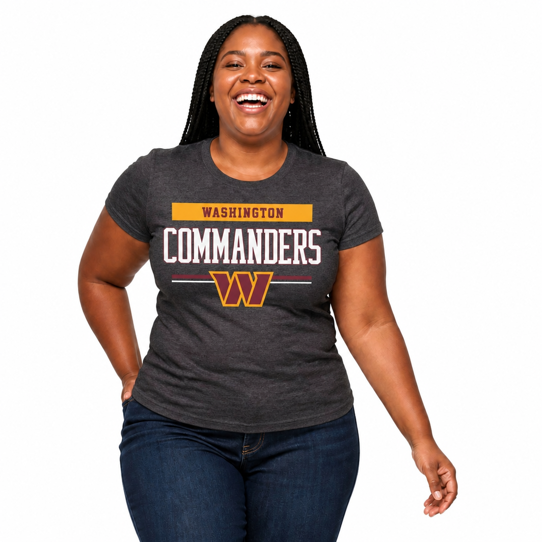 Washington Commanders  Women's Plus Size NFL Charcoal T-Shirt Fan Gear - Charcoal