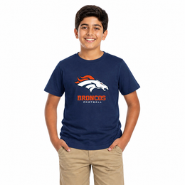 Denver Broncos Youth NFL Large Logo Short Sleeve T-Shirt - Navy