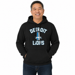 Detroit Lions NFL Adult Unisex Retro Gameday Ultra Soft Fleece Hooded Sweatshirt - Black