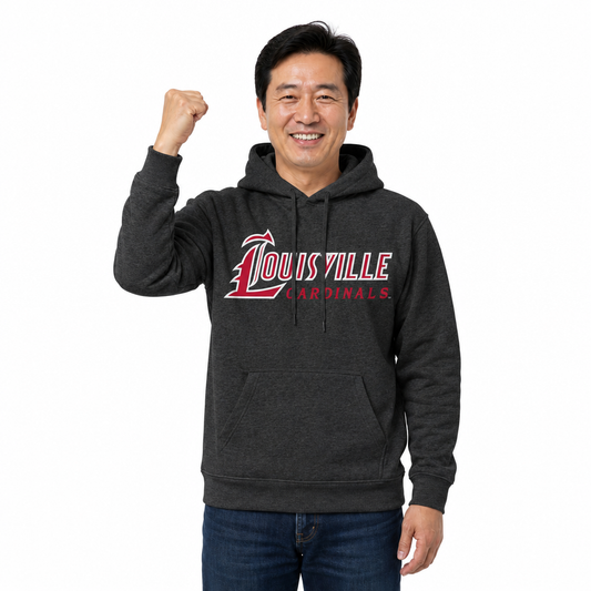 Louisville Cardinals NCAA Fan Hoodie Sweatshirt Men Women - Charcoal