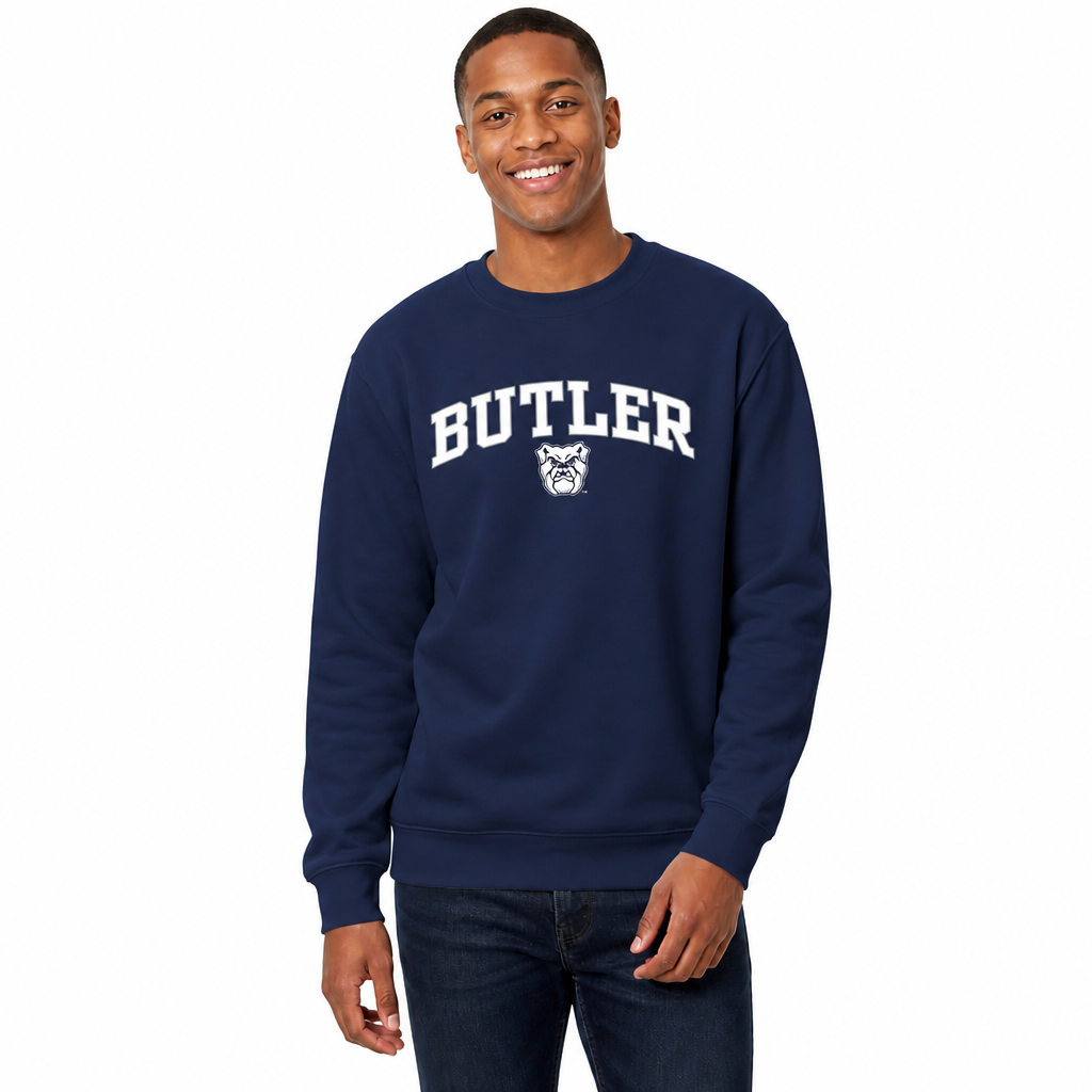 Butler Bulldogs Adult Arch & Logo Soft Style Gameday Crewneck Sweatshirt - Navy
