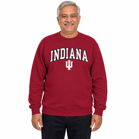 Indiana Hoosiers NCAA Tackle Twill Crewneck Sweatshirt Men Women - Crimson