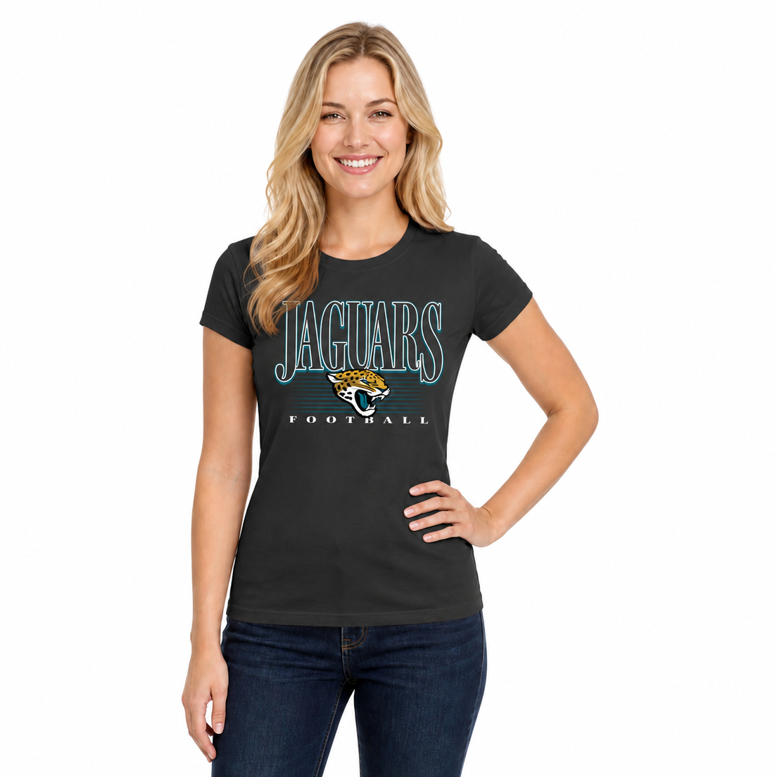 Jacksonville Jaguars  Overtime Blueprint Women's NFL Short Sleeve T-Shirt - Black