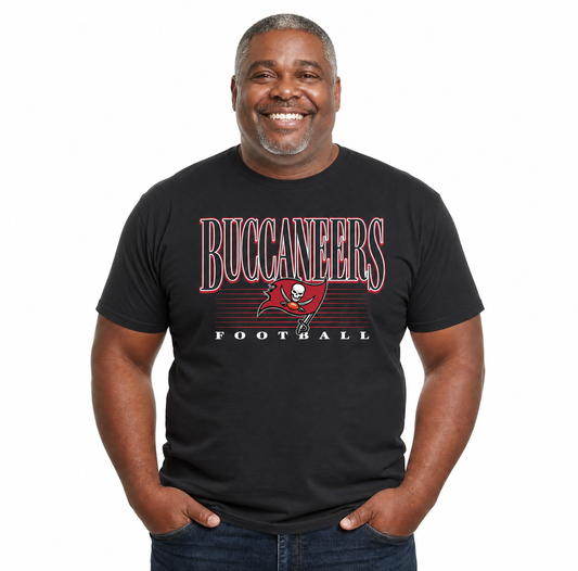 Tampa Bay Buccaneers NFL Adult Overtime Blueprint Tagless Tee Unisex - Black