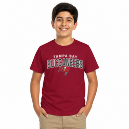 Tampa Bay Buccaneers NFL Youth Starting Fresh Tee- Pro Football Tag-Less T-Shirt For Boys & Girls - Red