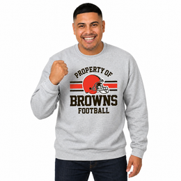 Cleveland Browns NFL Property Of Crewneck Sweatshirt - Sport Gray