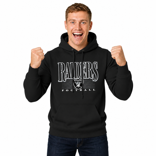 Las Vegas Raiders NFL Overtime Blueprint Pullover Hoodie Men Women - Black