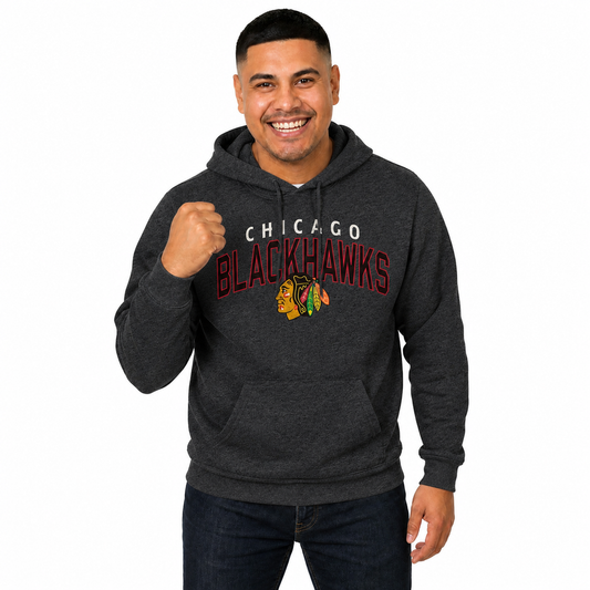 Chicago Blackhawks Blackhawks Hoodie Fleece Sweatshirt for Men and Women - Black Heather