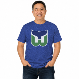 Hartford Whalers  Retro Logo Heathered T-Shirt Men Women Unisex NHL - Royal Heather