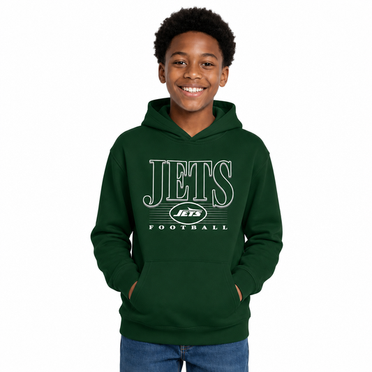 New York Jets NFL Youth Overtime Blueprint Fleece Hoodie Sweatshirt - Forest Green