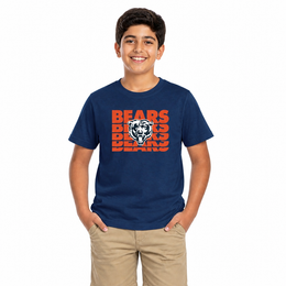 Chicago Bears NFL Youth Repeating Logo Football T-Shirt - Navy
