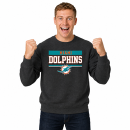 Miami Dolphins NFL Team Block Crewneck Sweatshirt - Charcoal