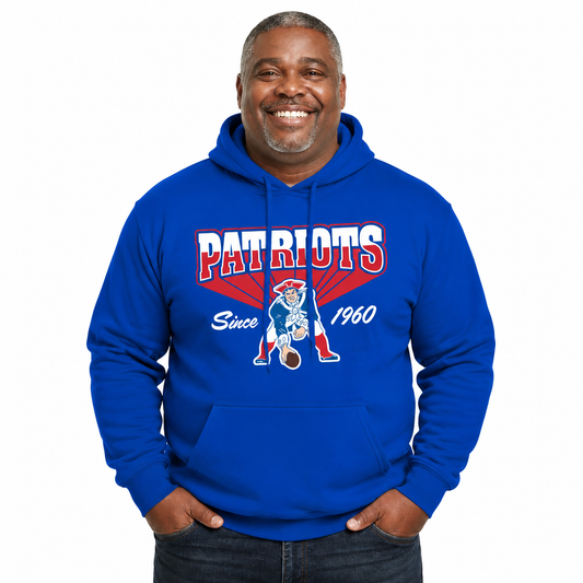New England Patriots Vintage Block Fleece Hoodie - Royal
