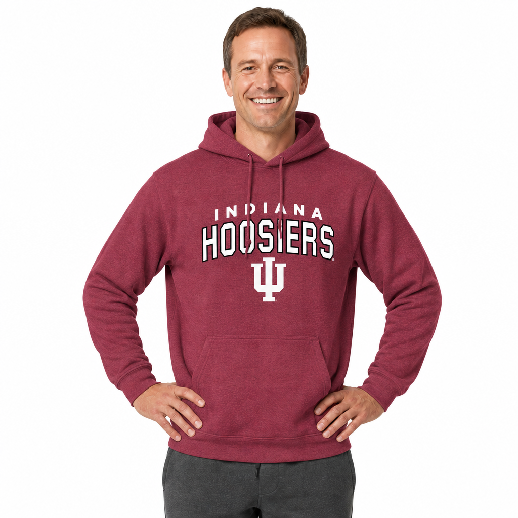 Indiana Hoosiers Hoodie Heathered Fleece Sweatshirt - Cardinal Heather