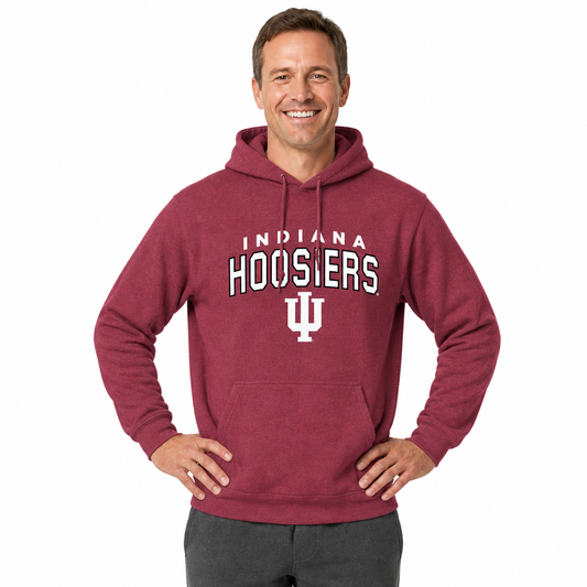Indiana Hoosiers Hoodie Heathered Fleece Sweatshirt - Cardinal Heather