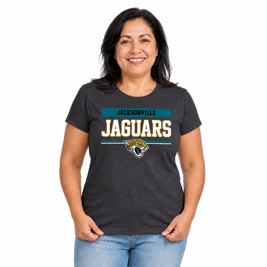 Jacksonville Jaguars  Women's NFL Charcoal T-Shirt Short Sleeve - Charcoal