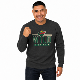 Minnesota Wild NHL True Fan Fleece Crewneck Sweatshirt Men Women - Charcoal