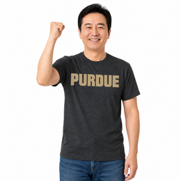 Purdue Boilermakers NCAA Cotton Blend Charcoal T-Shirt Men Women - Charcoal