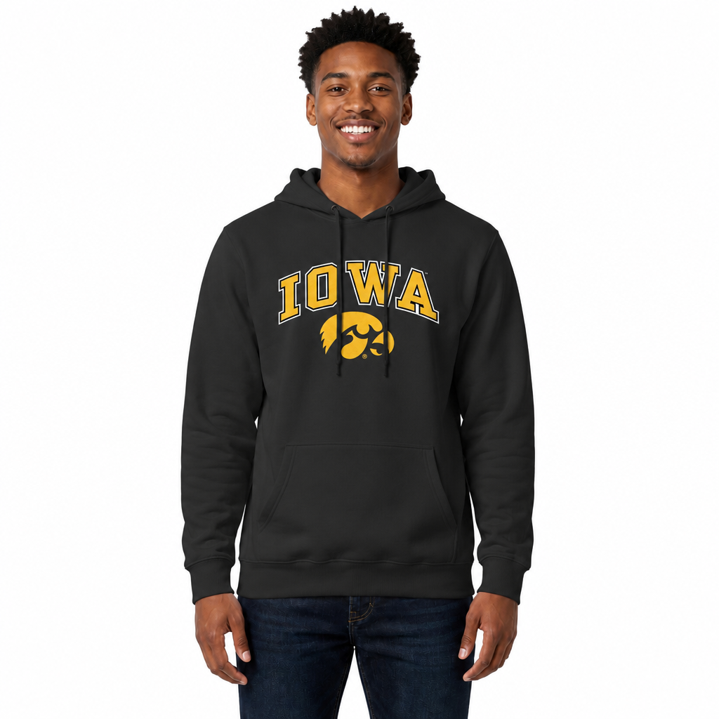 IOWA Arch & Logo Gameday Hoodie - Black
