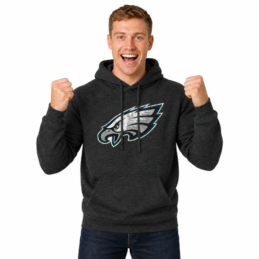 Philadelphia Eagles Modern Throwback Fleece Hoodie - Black Heather