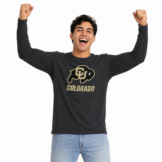 Colorado Buffaloes  Logo Long Sleeve Shirt Men Women NCAA Licensed - Black