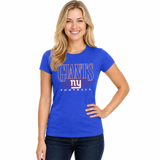 New York Giants  Overtime Blueprint Women's NFL Short Sleeve T-Shirt - Royal