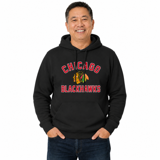 Chicago Blackhawks Hoodie Pullover Sweatshirt - Black