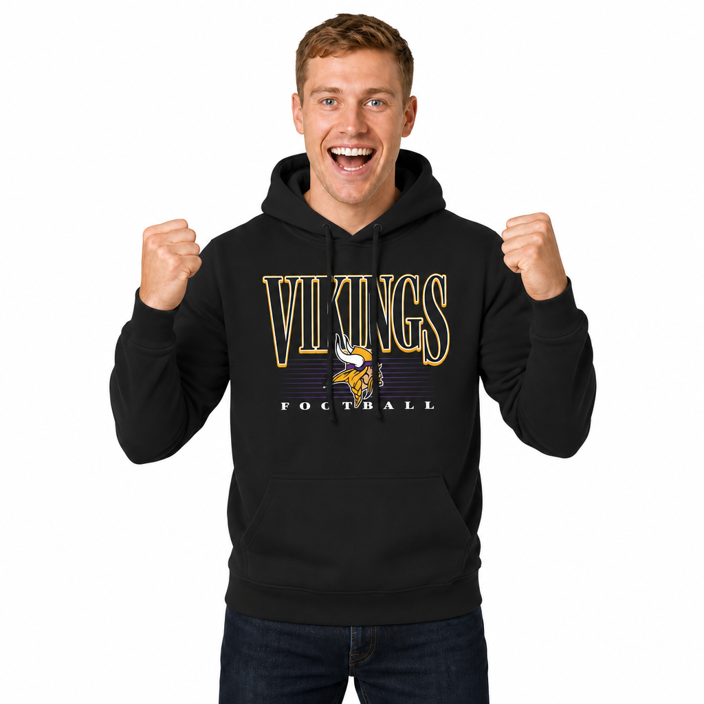 Minnesota Vikings NFL Overtime Blueprint Pullover Hoodie Men Women - Black
