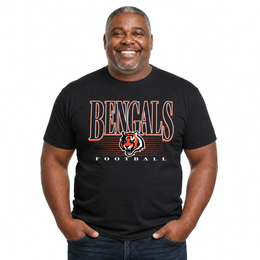 Cincinnati Bengals NFL Adult Overtime Blueprint Tagless Tee Unisex - Black