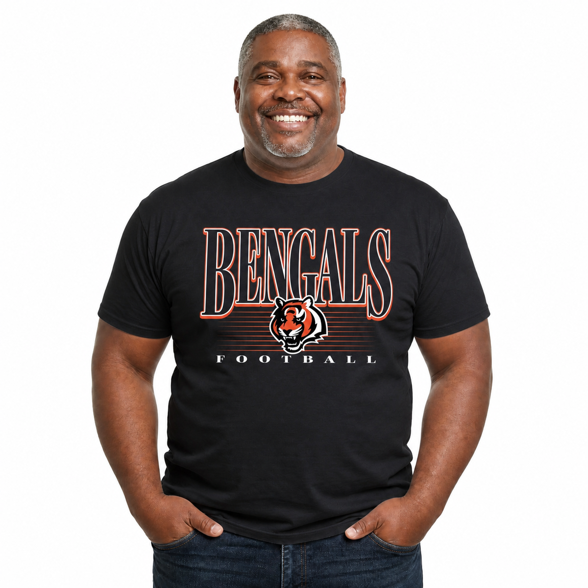 Cincinnati Bengals NFL Adult Overtime Blueprint Tagless Tee Unisex - Black