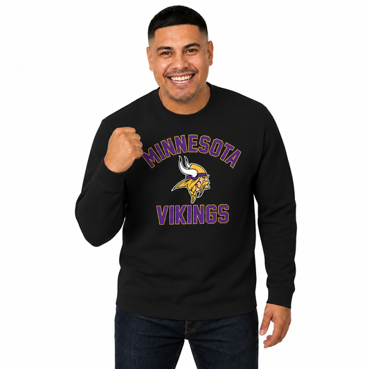 Minnesota Vikings NFL Gameday Adult Crewneck Sweatshirt - Black