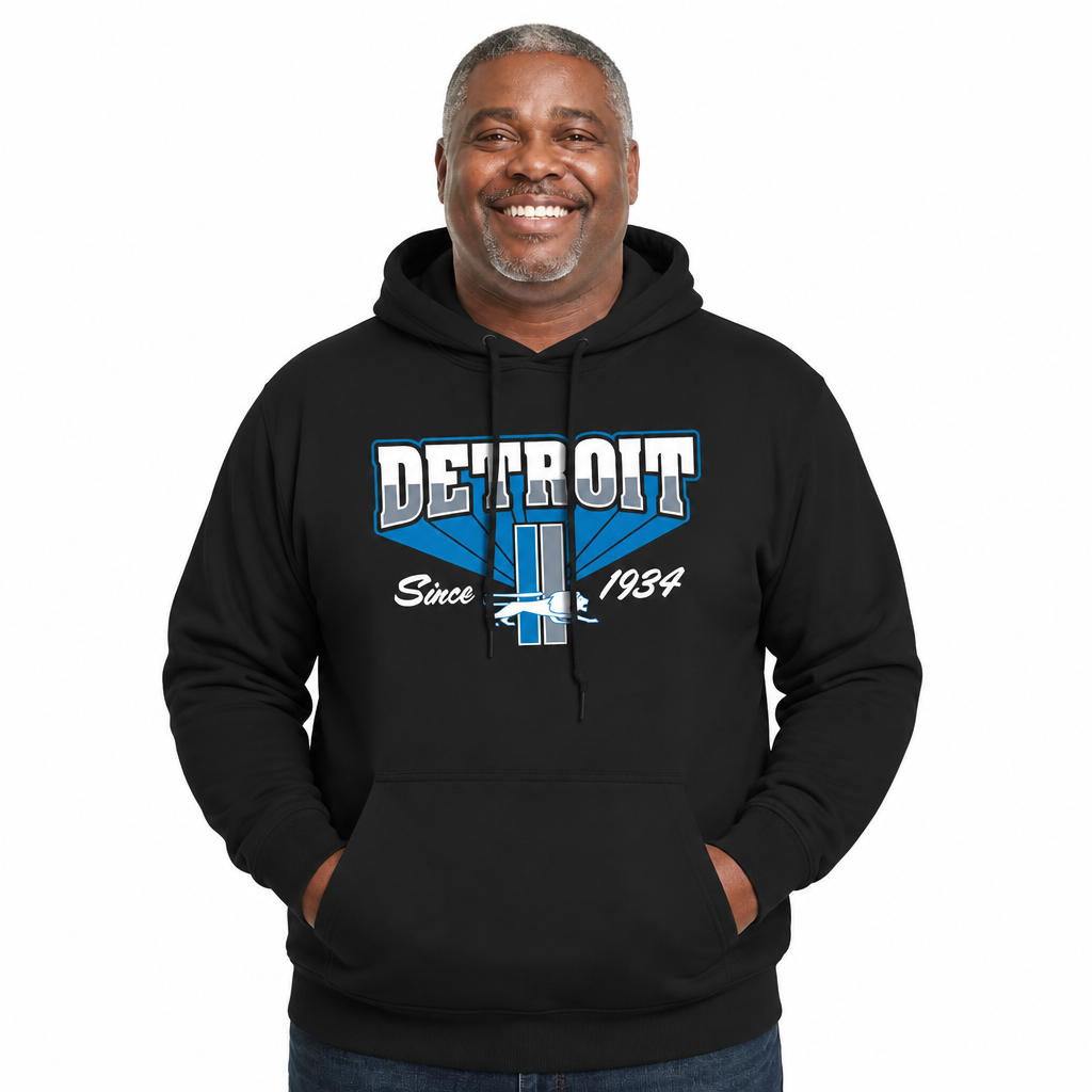 Detroit Lions Vintage Block Fleece Hoodie - Black
