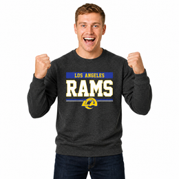 Los Angeles Rams  NFL Team Block Crewneck Fleece Sweatshirt - Charcoal