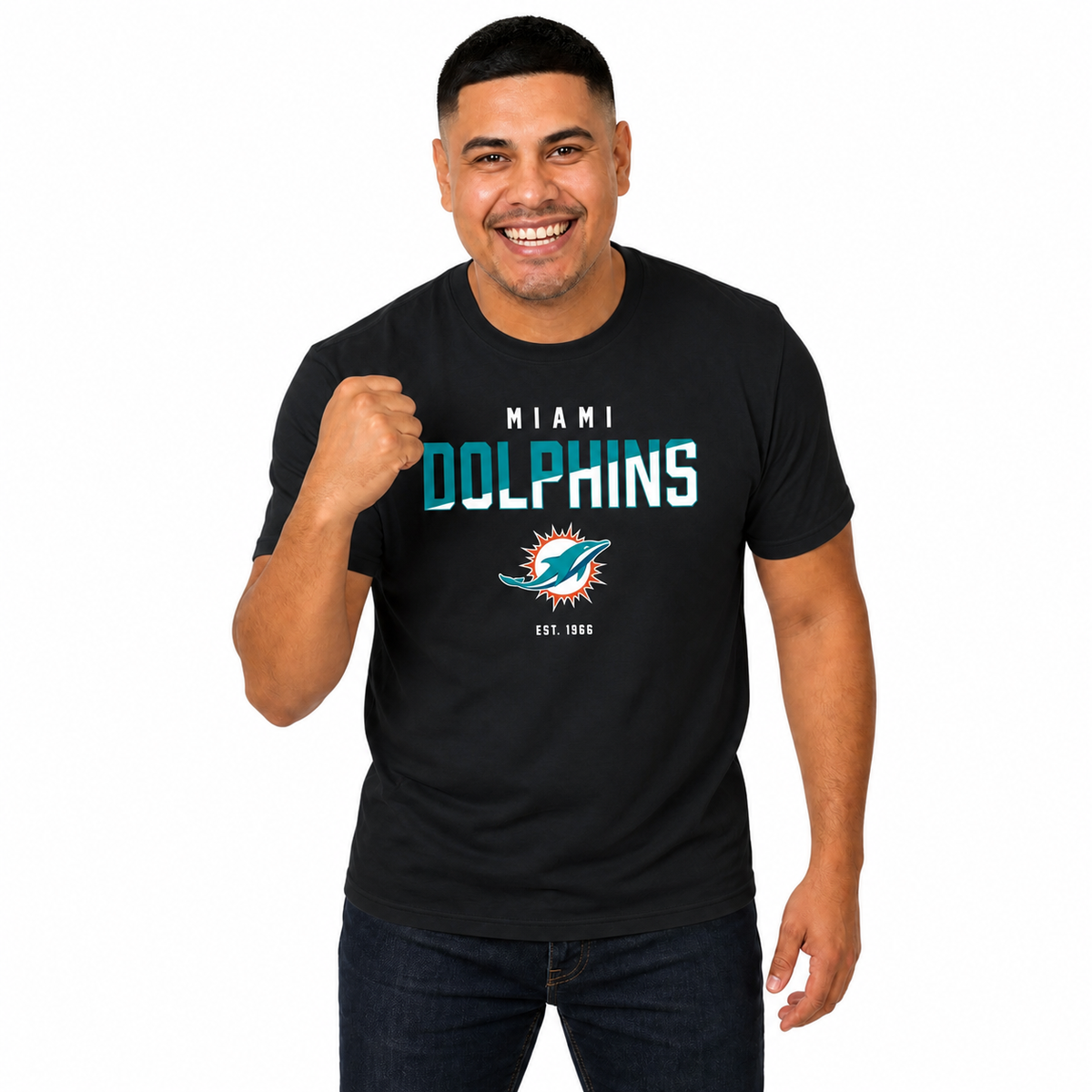 Miami Dolphins NFL Color Block Tee - Black