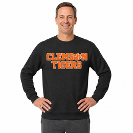 Clemson Tigers NCAA Adult Charcoal Crewneck Fleece Sweatshirt - Charcoal