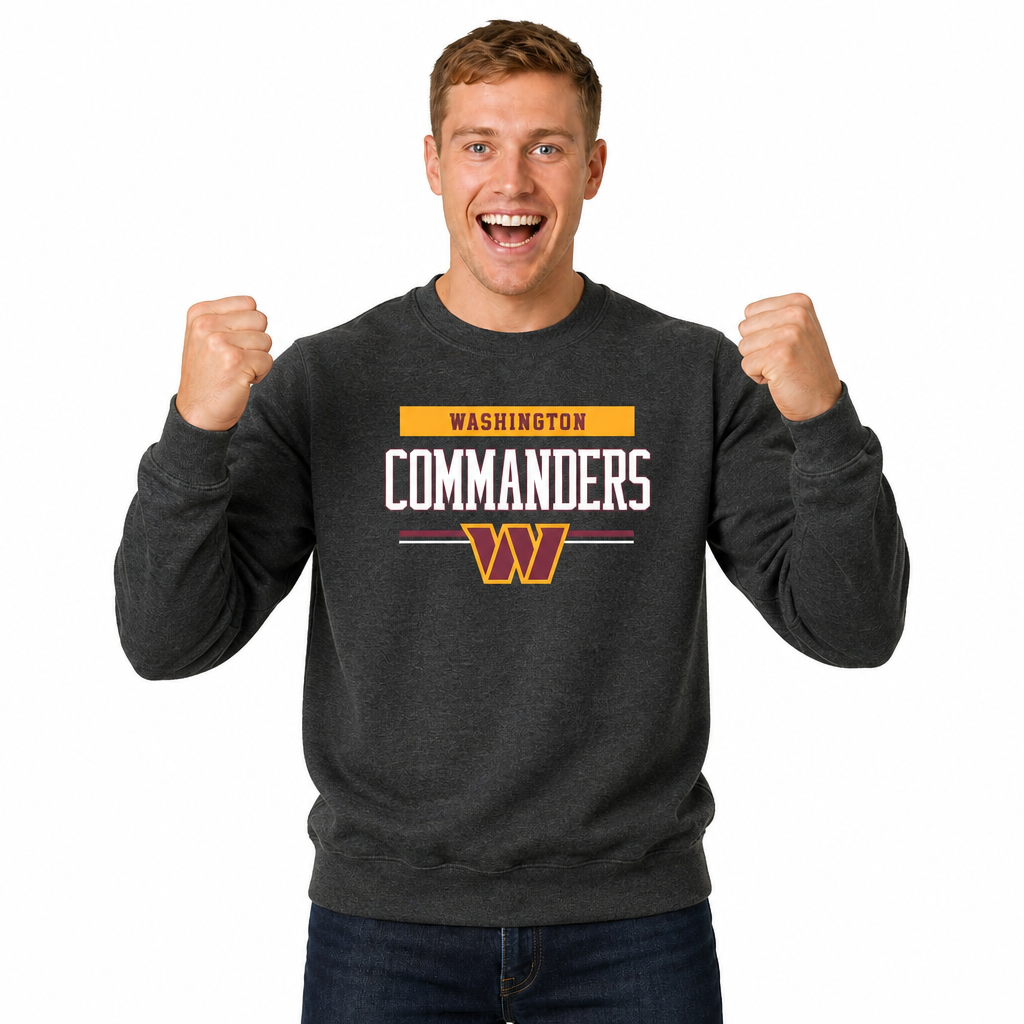 Washington Commanders NFL Team Block Crewneck Sweatshirt - Charcoal