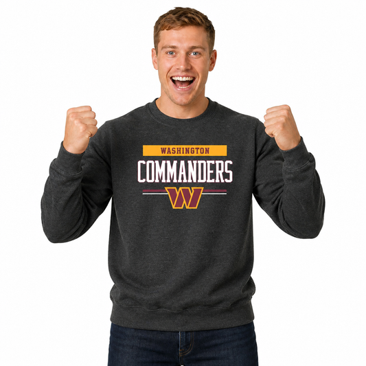 Washington Commanders NFL Team Block Crewneck Sweatshirt - Charcoal