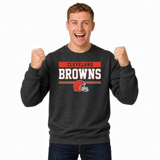 Cleveland Browns NFL Team Block Crewneck Sweatshirt - Charcoal