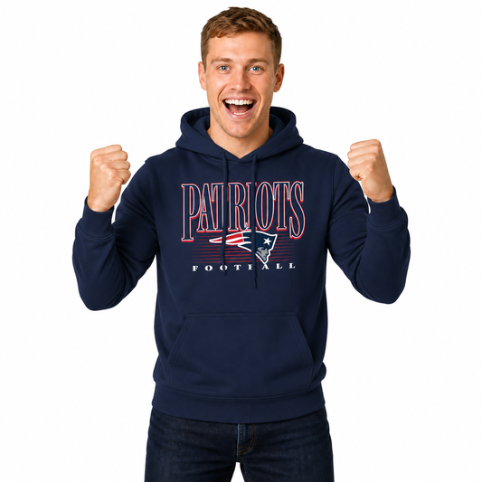 New England Patriots NFL Overtime Blueprint Pullover Hoodie Men Women - Navy