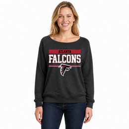 Atlanta Falcons  NFL Women's French Terry Crewneck Sweatshirt - Charcoal