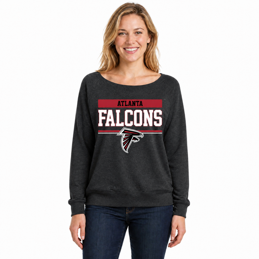 Atlanta Falcons  NFL Women's French Terry Crewneck Sweatshirt - Charcoal