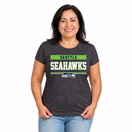Seattle Seahawks  Women's NFL Charcoal T-Shirt Short Sleeve - Charcoal