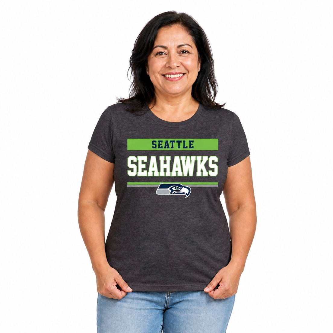 Seattle Seahawks  Women's NFL Charcoal T-Shirt Short Sleeve - Charcoal
